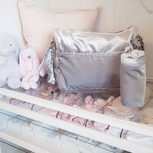 תיק לעגלה אפור מוכסף