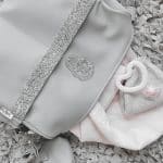 תיק החתלה אפור בטון / גולגולת יהלומים