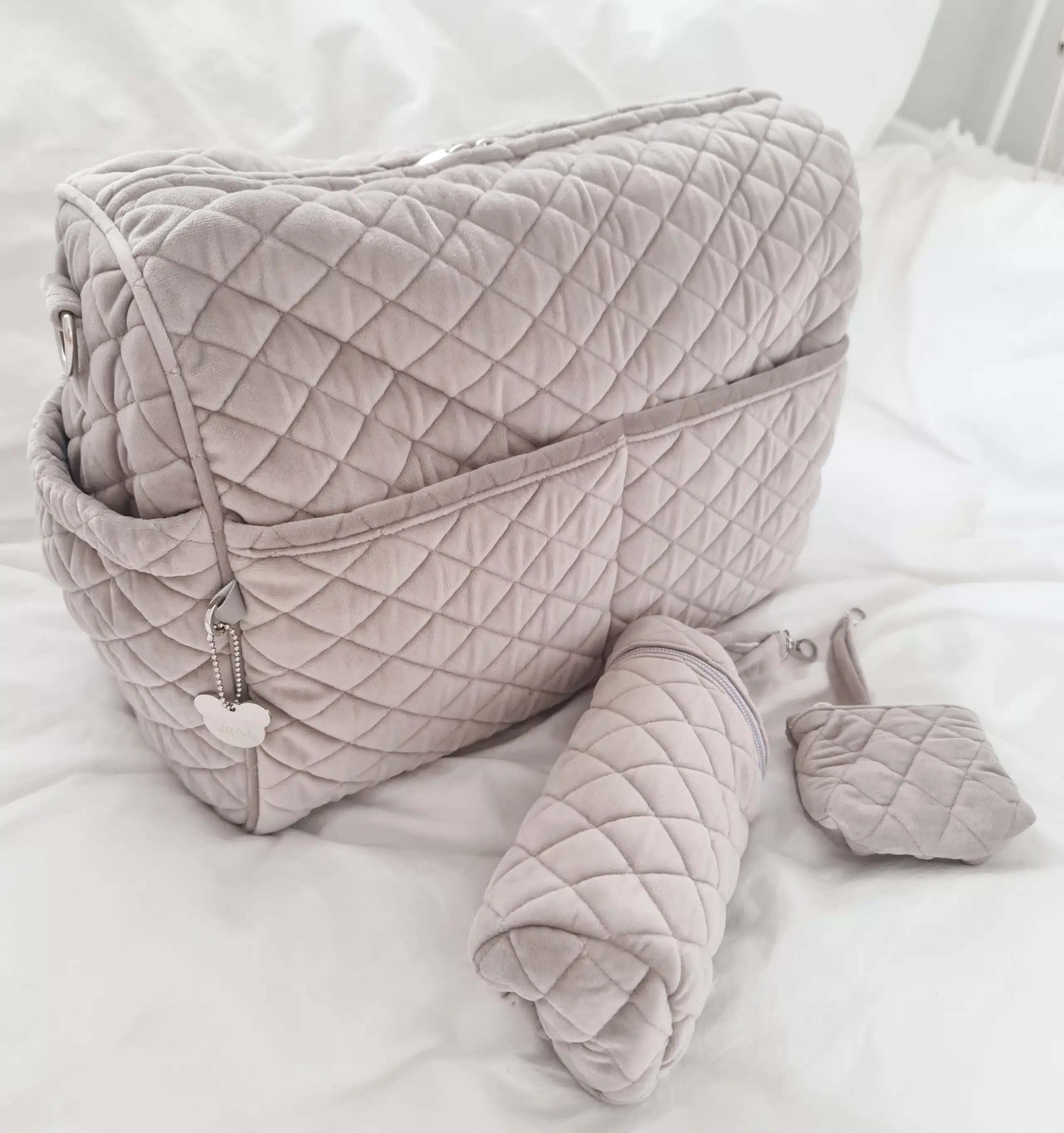 חבילת קוויליט קטיפה אפור