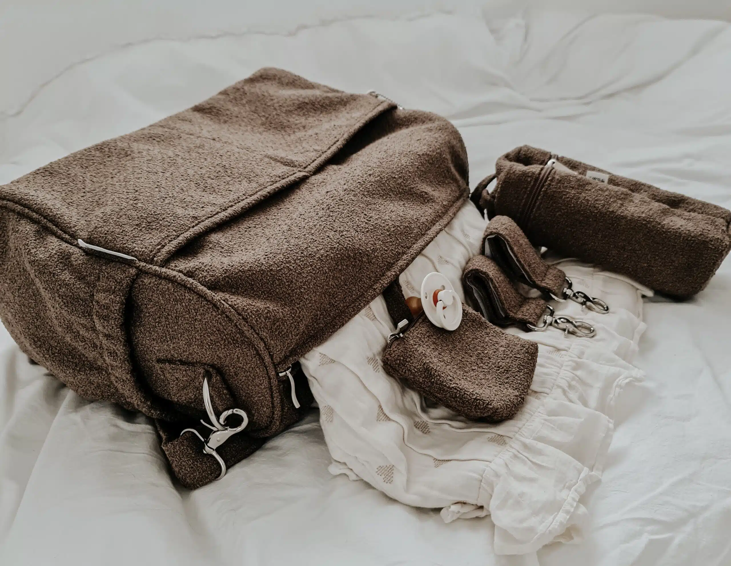 ⁦תיק החתלה - צמר חום⁩ – תמונה ⁦7⁩