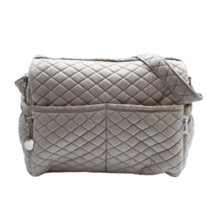 תיק החתלה - קוויליט קטיפה אפור